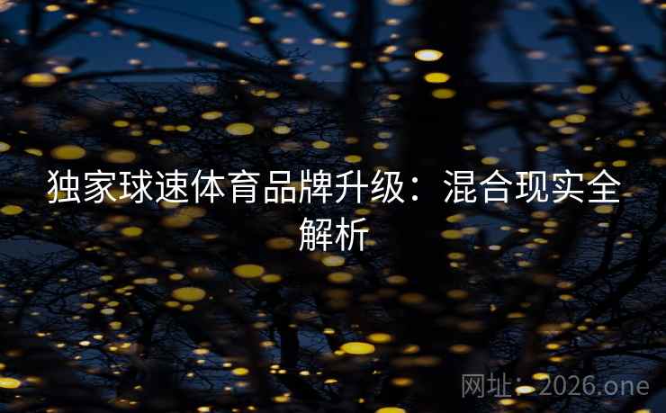 独家球速体育品牌升级：混合现实全解析